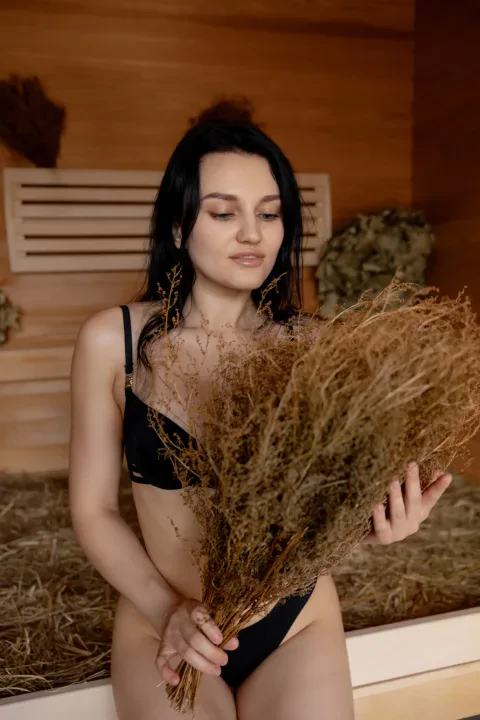 Warming up in a traditional bath / hay room /Roman sauna / hammam