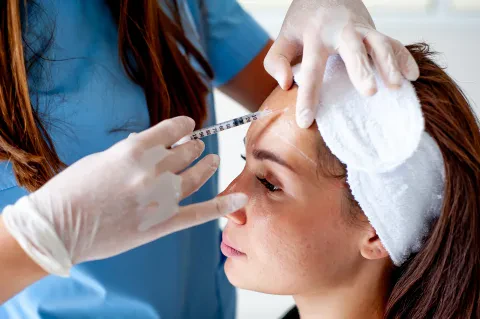 Blanching, wrinkle filling technique with Belotero filler